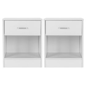 2pcs Night Stands with Drawer White