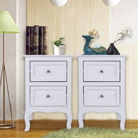 [Oid Code: 48714449/34800355]2pcs Country Style Two-Tier Night Tables Large Size White