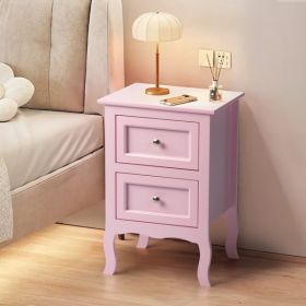 Macaron powder, MDF spray paint, 40*30*60cm, two-drawer bedside table, pastoral style 1pc